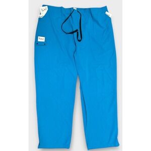 Wonder Wink Spread Good Cheer Womens 3X Blue Scrub Pants Drawstring Style #5025